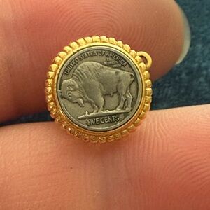 Gold and Silver Buffalo Nickel tie pin